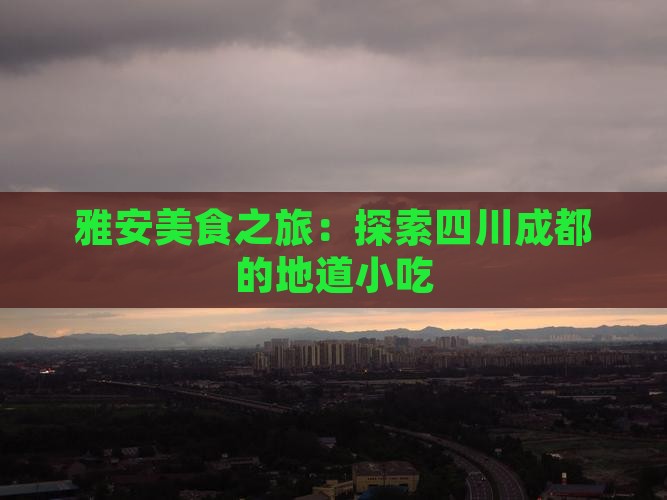 雅安去四川成都旅游小吃