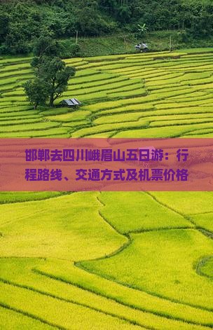 邯郸去四川峨眉山五日游：行程路线、交通方式及机票价格一览