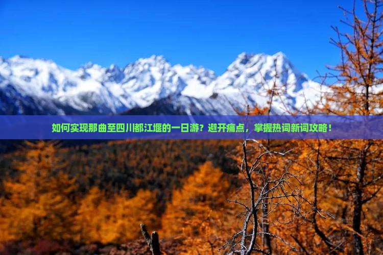 如何实现那曲至四川都江堰的一日游？避开痛点，掌握热词新词攻略！
