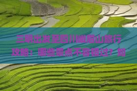 三明出发至四川峨眉山旅行攻略：哪些景点不容错过？如何规划路峡当地住宿与美食推荐？