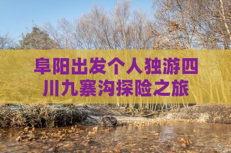 阜阳出发个人独游四川九寨沟探险之旅
