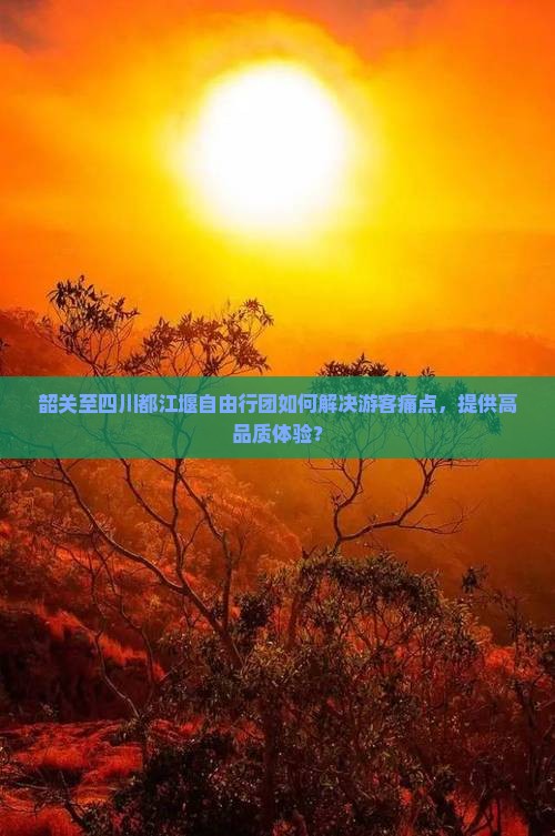 韶关至四川都江堰自由行团如何解决游客痛点，提供高品质体验？