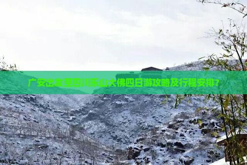 广安出发至四川乐山大佛四日游攻略及行程安排？