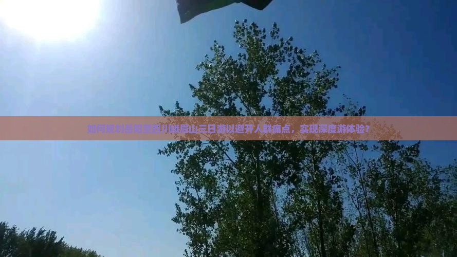 如何规划岳阳至四川峨眉山三日游以避开人群痛点，实现深度游体验？