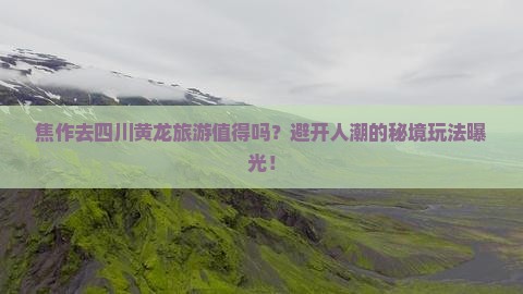 焦作去四川黄龙旅游