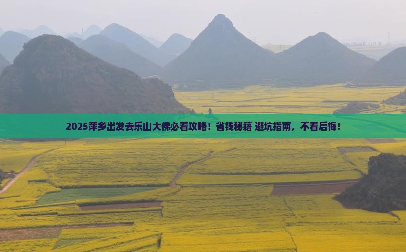 萍乡去四川乐山大佛景点