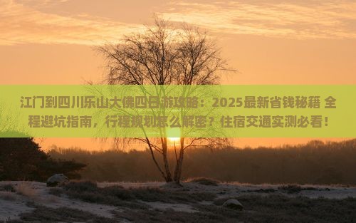 江门到四川乐山大佛四日游