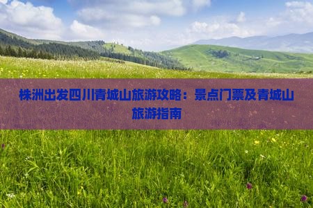 株洲去四川青城山门票