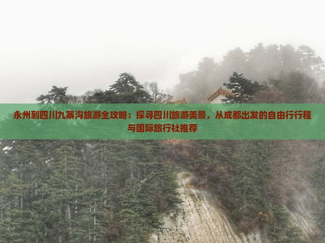 永州到四川九寨沟旅游全攻略：探寻四川旅游美景，从成都出发的自由行行程与国际旅行社推荐