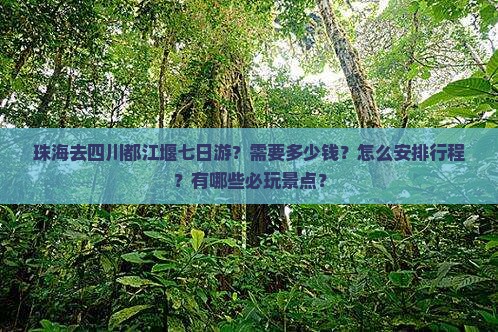 珠海去四川都江堰七日游？需要多少钱？怎么安排行程？有哪些必玩景点？