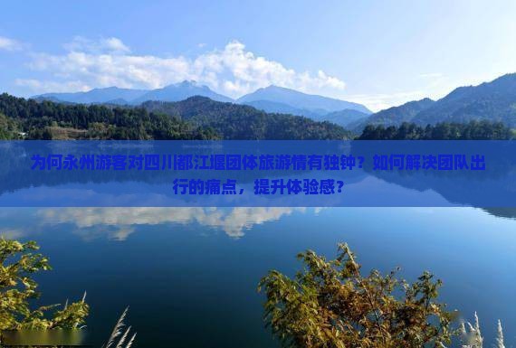 为何永州游客对四川都江堰团体旅游情有独钟？如何解决团队出行的痛点，提升体验感？