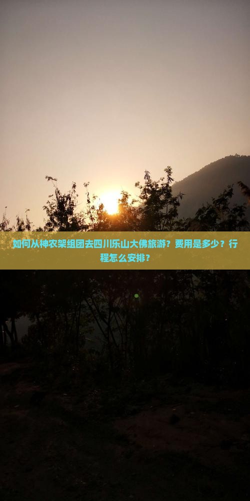 如何从神农架组团去四川乐山大佛旅游？费用是多少？行程怎么安排？