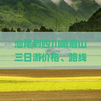 汕尾到四川峨眉山三日游价格、路线及路程公里数