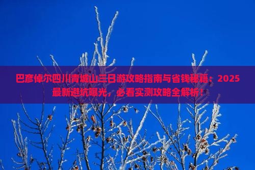巴彦倬尔去四川青城山三日游