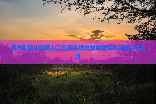 泰州到四川峨眉山二日游