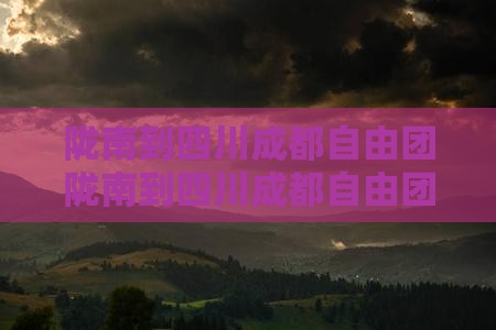 陇南到四川成都自由团