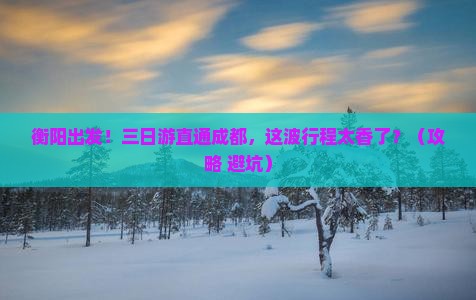 衡阳到四川成都三日游