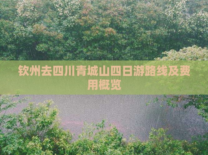 钦州去四川青城山四日游路线及费用概览