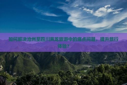 如何解决沧州至四川黄龙旅游中的痛点问题，提升旅行体验？