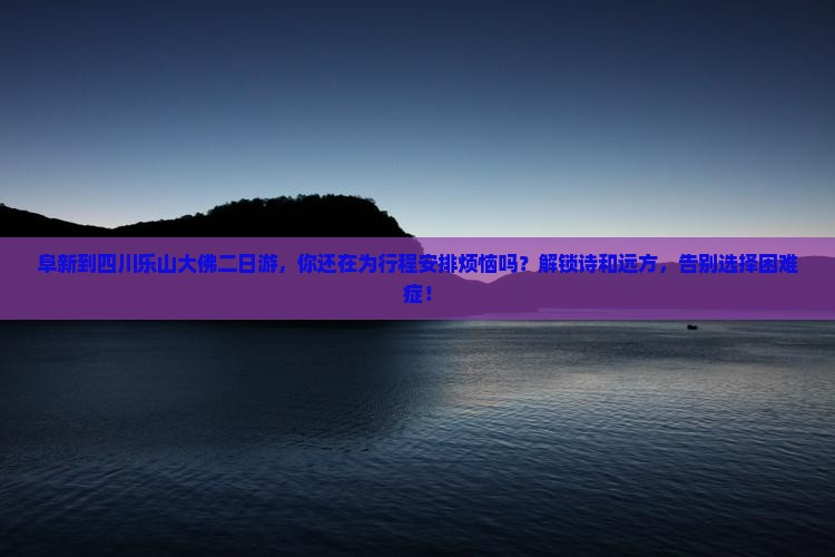 阜新到四川乐山大佛二日游