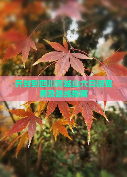 开封到四川青城山六日游费用及路线指南