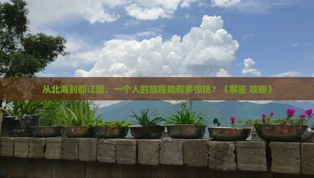 北海去四川都江堰个人游