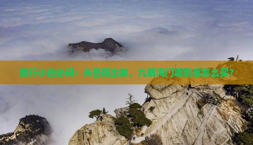 旅行小白必问：从岳阳出发，九寨沟门票到底怎么买？