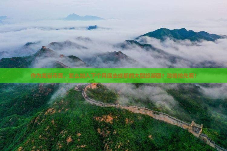 作为龙岩市民，怎么加入下个月底去成都的大型旅游团？攻略抢先看！
