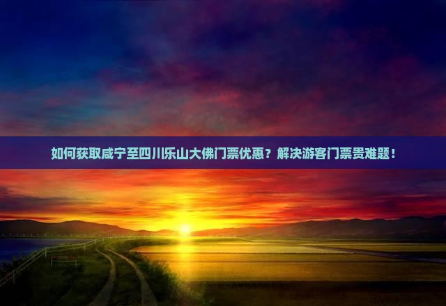 如何获取咸宁至四川乐山大佛门票优惠？解决游客门票贵难题！