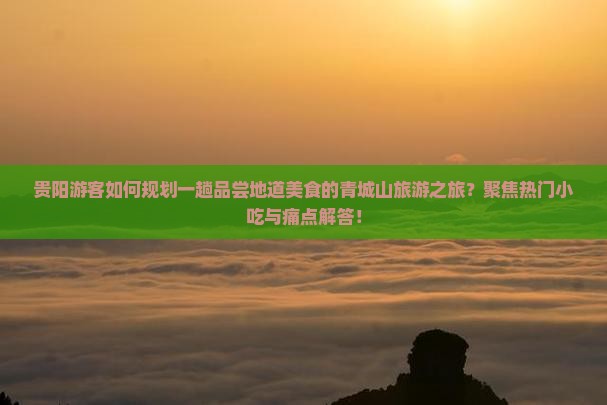 贵阳游客如何规划一趟品尝地道美食的青城山旅游之旅？聚焦热门小吃与痛点解答！