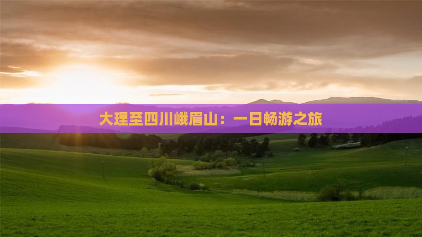 大理至四川峨眉山：一日畅游之旅