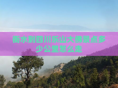 衡水到四川乐山大佛景点