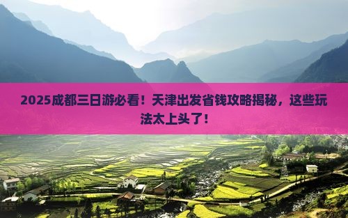 天津去四川成都三日游 天津去四川成都三日游