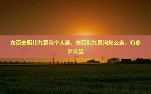 东莞去四川九寨沟个人游