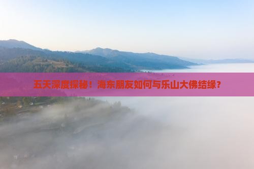 五天深度探秘！海东朋友如何与乐山大佛结缘？