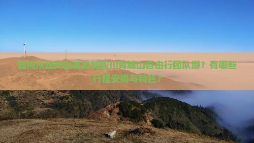 如何从随州出发参加四川青城山自由行团队游？有哪些行程安排与特色？