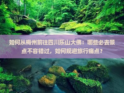 如何从梅州前往四川乐山大佛：哪些必去景点不容错过，如何规避旅行痛点？