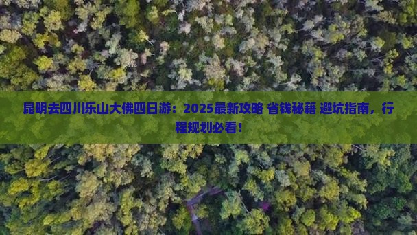 昆明去四川乐山大佛四日游