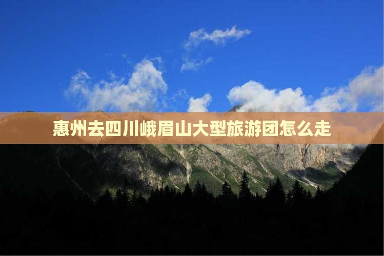 惠州去四川峨眉山大型旅游团