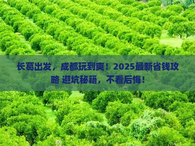 长葛到四川成都攻略