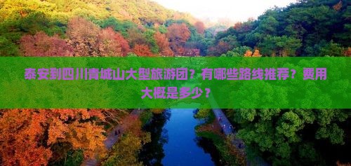 泰安到四川青城山大型旅游团？有哪些路线推荐？费用大概是多少？