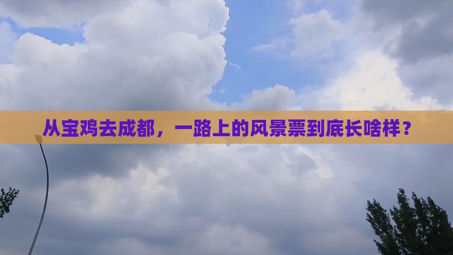 从宝鸡去成都，一路上的风景票到底长啥样？