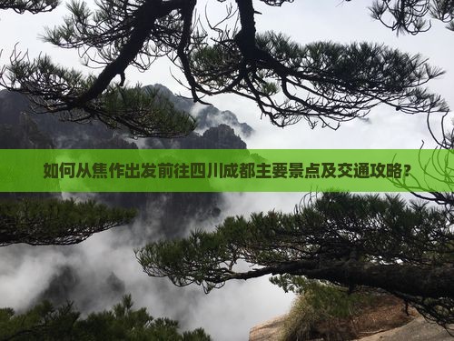 如何从焦作出发前往四川成都主要景点及交通攻略？