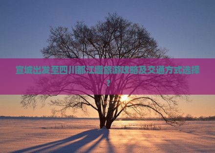 宣城出发至四川都江堰旅游攻略及交通方式选择？