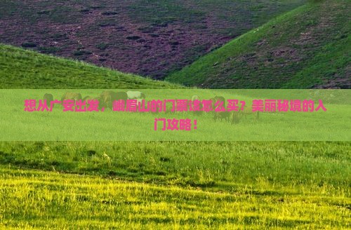 想从广安出发，峨眉山的门票该怎么买？美丽秘境的入门攻略！