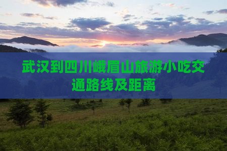 武汉到四川峨眉山旅游小吃交通路线及距离