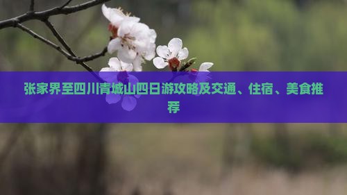 张家界至四川青城山四日游攻略及交通、住宿、美食推荐