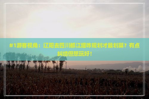 #1游客视角：辽阳去四川都江堰咋规划才最划算？有点纠结但想玩好！