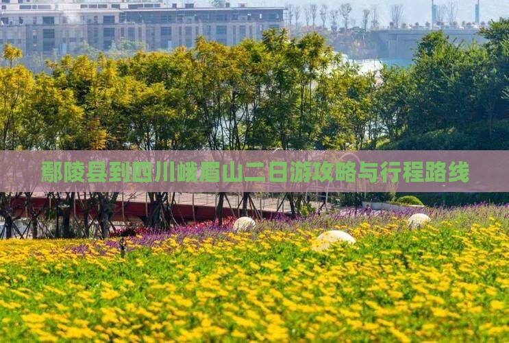 鄢陵县到四川峨眉山二日游攻略与行程路线