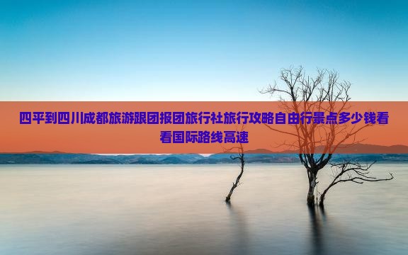 四平到四川成都旅游跟团报团旅行社旅行攻略自由行景点多少钱看看国际路线高速